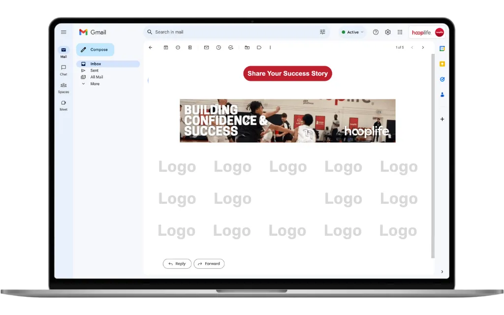 Image of HoopLife Emails with Logos