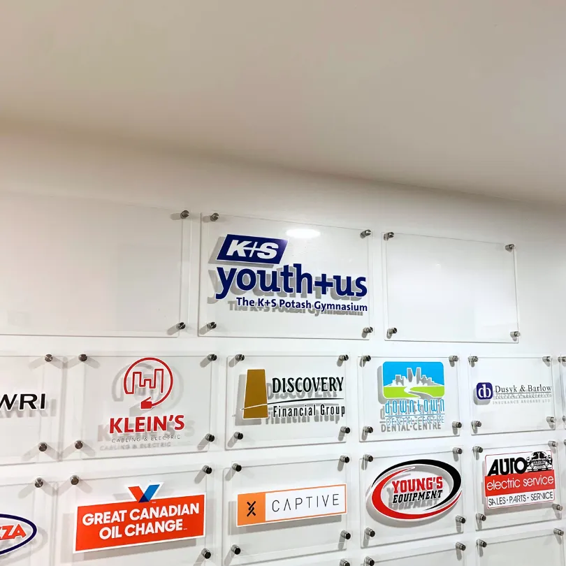 K+S logo placement in the lobby hallway